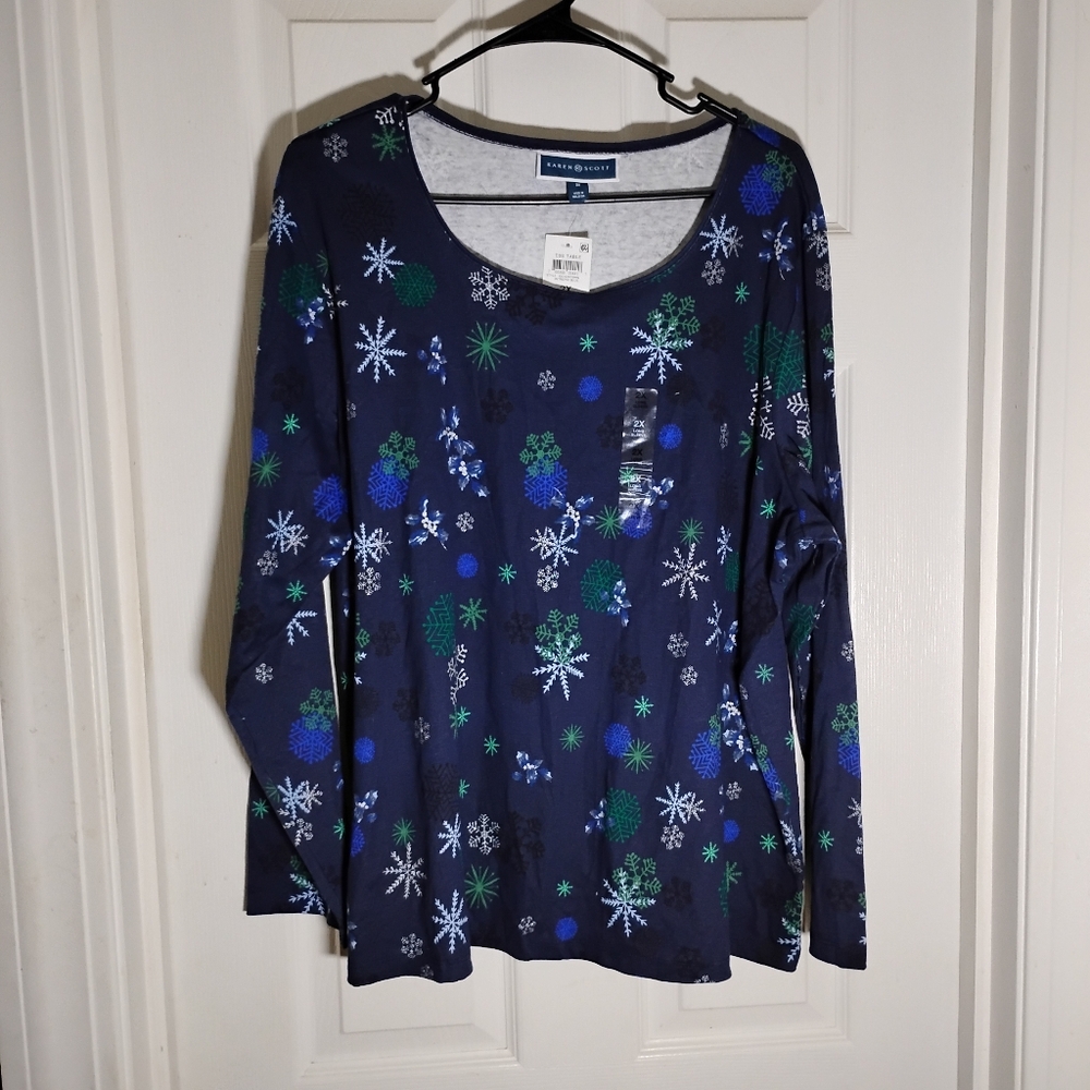 Snowflake Long Sleeve T-shirt Karen Scott
